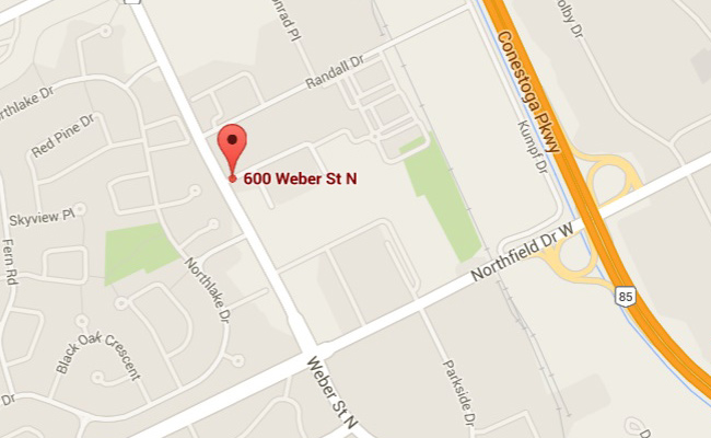 Map of 600 Weber St location